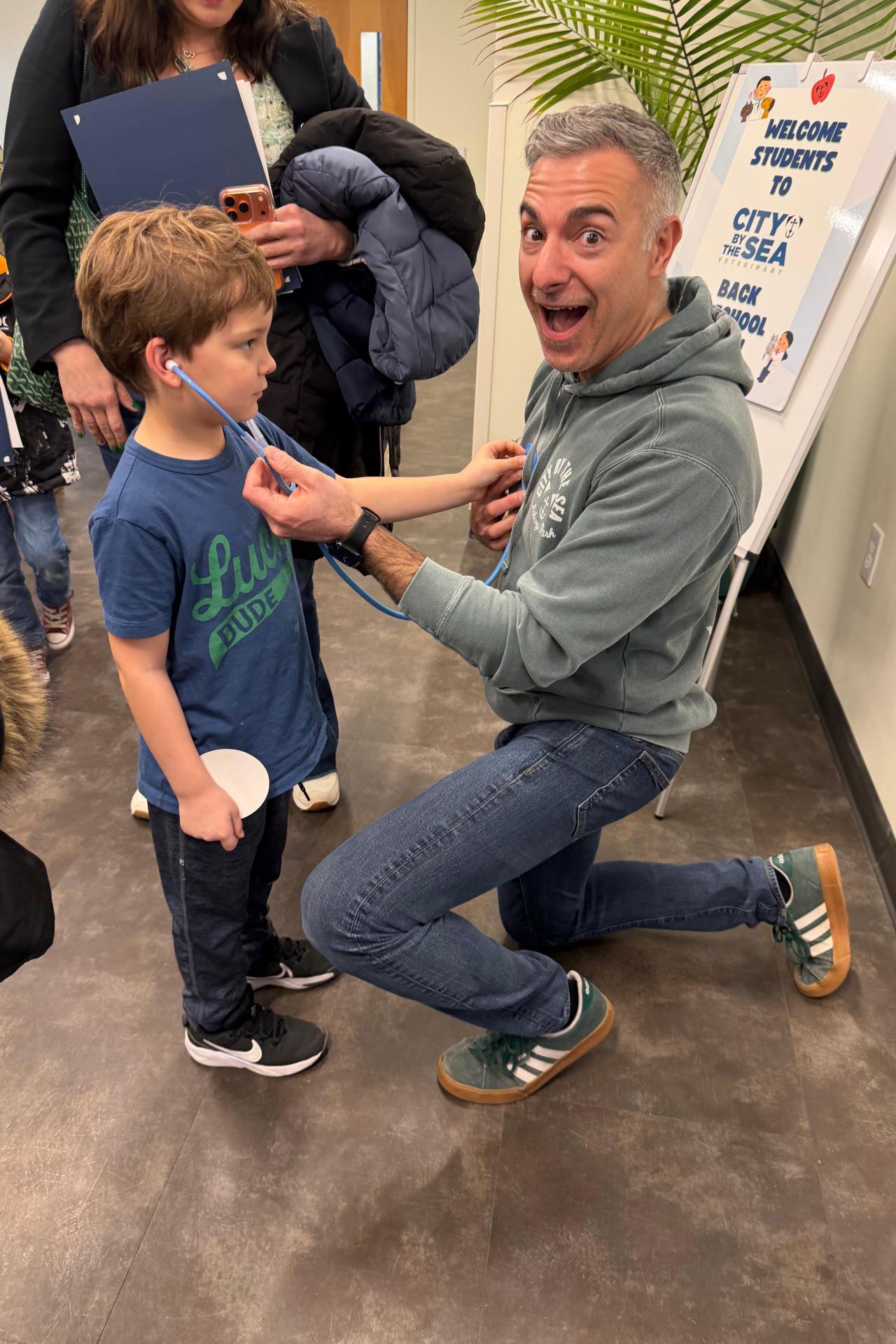 Dr. Tom and a student at Back to school night